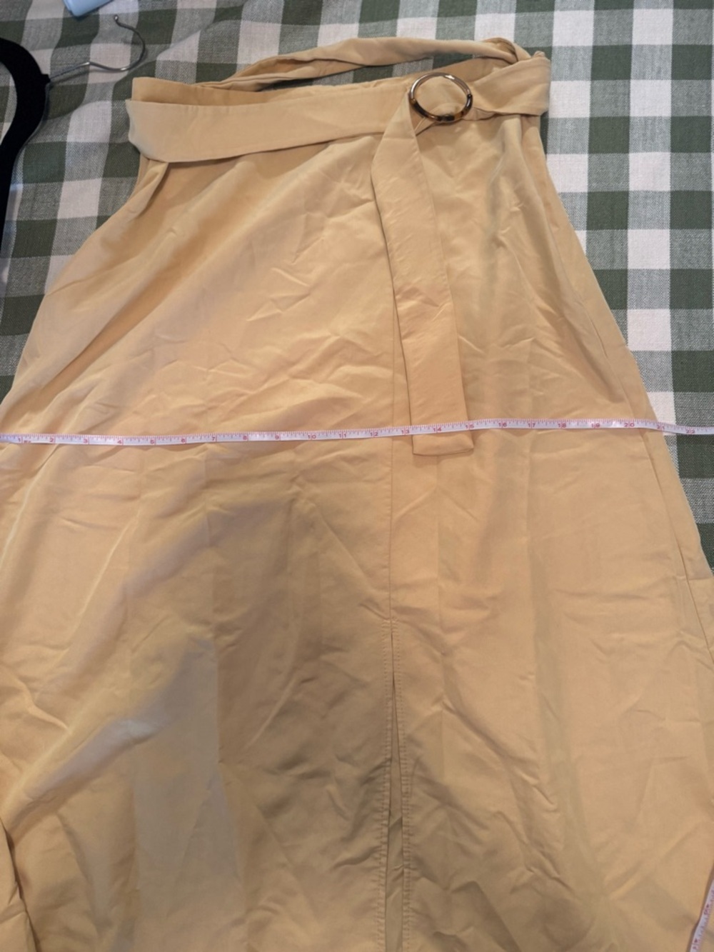 Mango Yellow A-Line Belted Midi Skirt - Picture 9 of 12